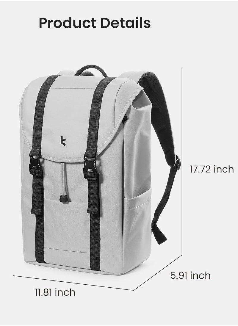 VintPack-TA1 Flap Laptop Backpack, Lightweight, Water-Resistant Travel Casual Daypack, Slim Durable Work-pack Rucksack for 13-16 Inch MacBook Laptop, Large Capacity, Eco-Friendly Backpack 22L