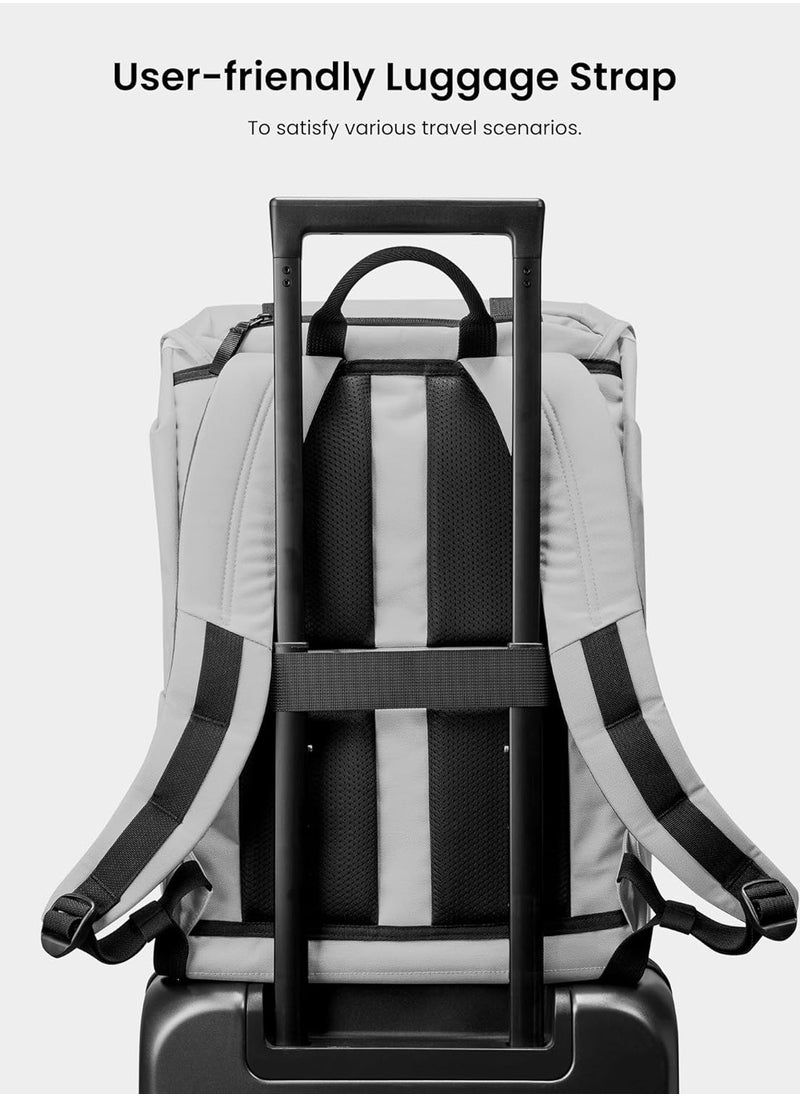 VintPack-TA1 Flap Laptop Backpack, Lightweight, Water-Resistant Travel Casual Daypack, Slim Durable Work-pack Rucksack for 13-16 Inch MacBook Laptop, Large Capacity, Eco-Friendly Backpack 22L