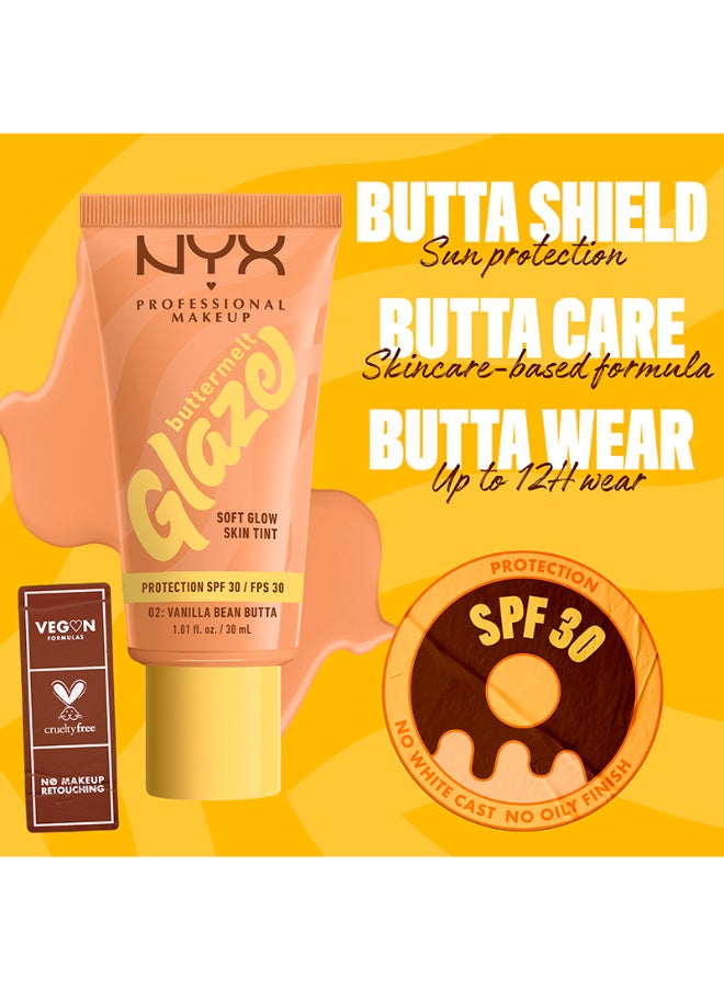 Buttermelt Glaze Soft Glow Skin Tint + SPF/FPS 30 Foundation 12h Wear Vanilla Bean Butta
