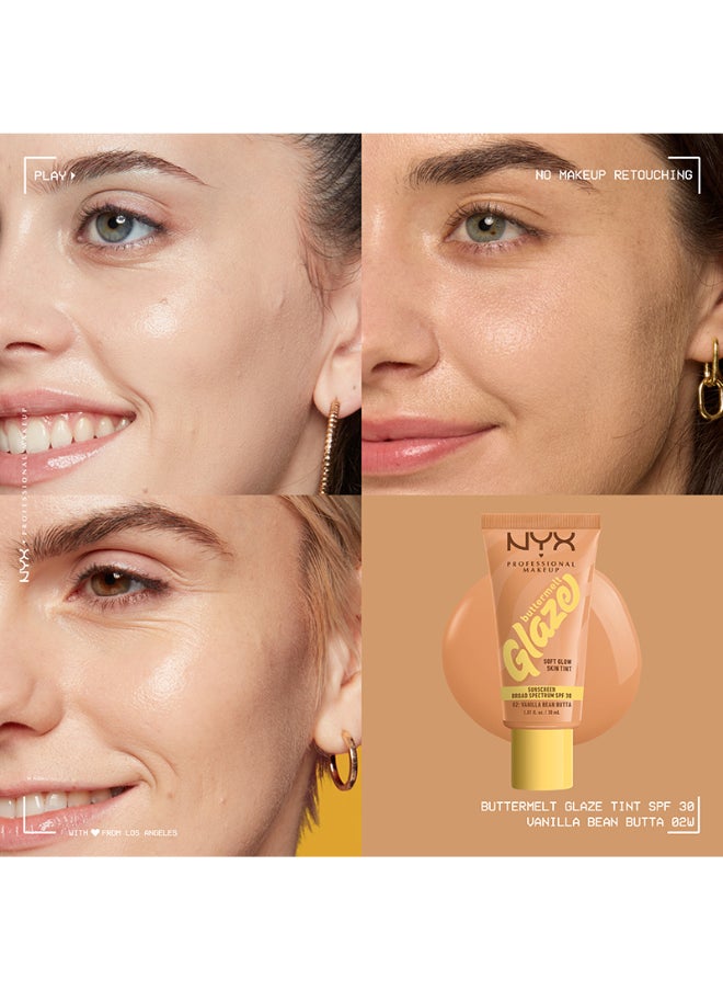 Buttermelt Glaze Soft Glow Skin Tint + SPF/FPS 30 Foundation 12h Wear Vanilla Bean Butta