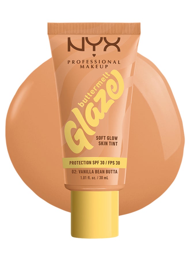 Buttermelt Glaze Soft Glow Skin Tint + SPF/FPS 30 Foundation 12h Wear Vanilla Bean Butta