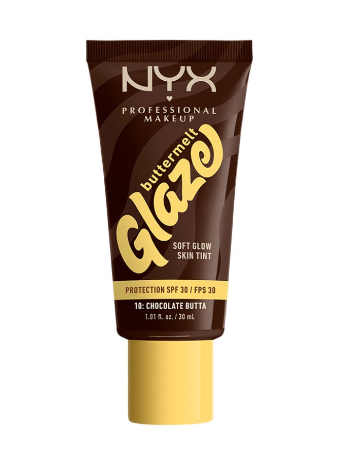 Buttermelt Glaze Soft Glow Skin Tint + SPF/FPS 30 Foundation 12h Wear Chocolate Butta