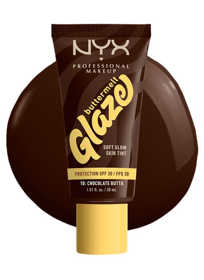 Buttermelt Glaze Soft Glow Skin Tint + SPF/FPS 30 Foundation 12h Wear Chocolate Butta