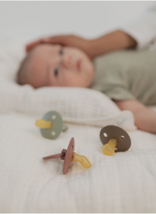 Colour Latex Pacifiers, Size 2, Anatomical, 2-Pack, Ivory And Blush