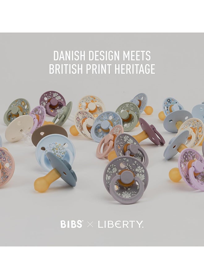 Liberty Colour Latex Pacifiers, Size 2, Capel Design, 2-Pack, Blush Mix