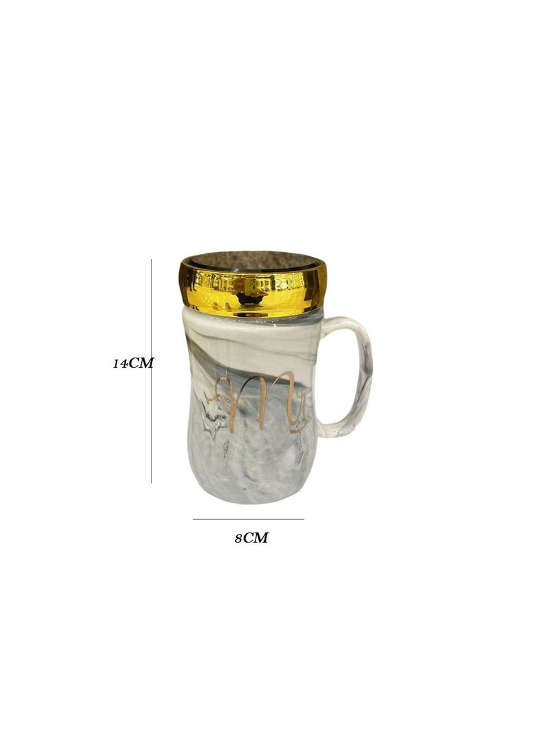 Mr&Mrs Ceramic Water Bottle With Mirror Lid
