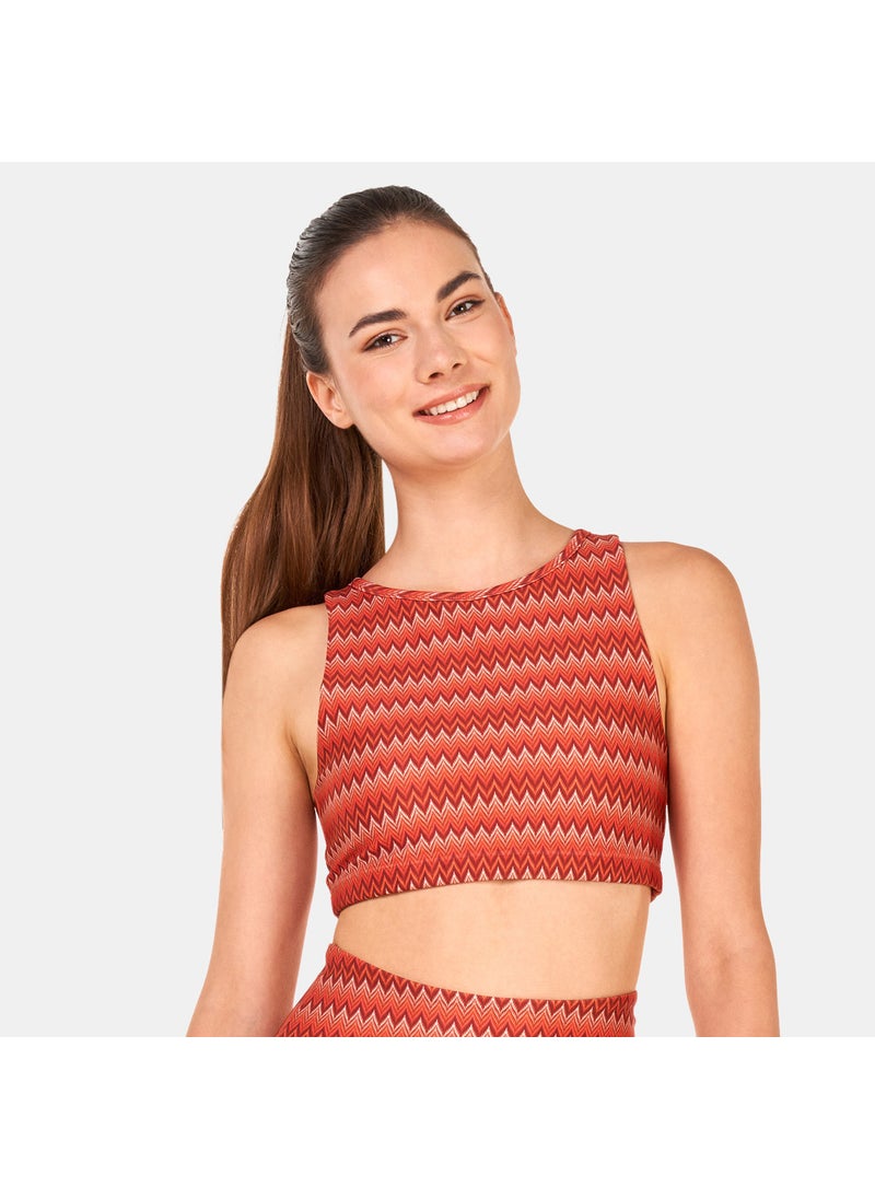 Women's Paprika Chevron Open Back Sports Bra