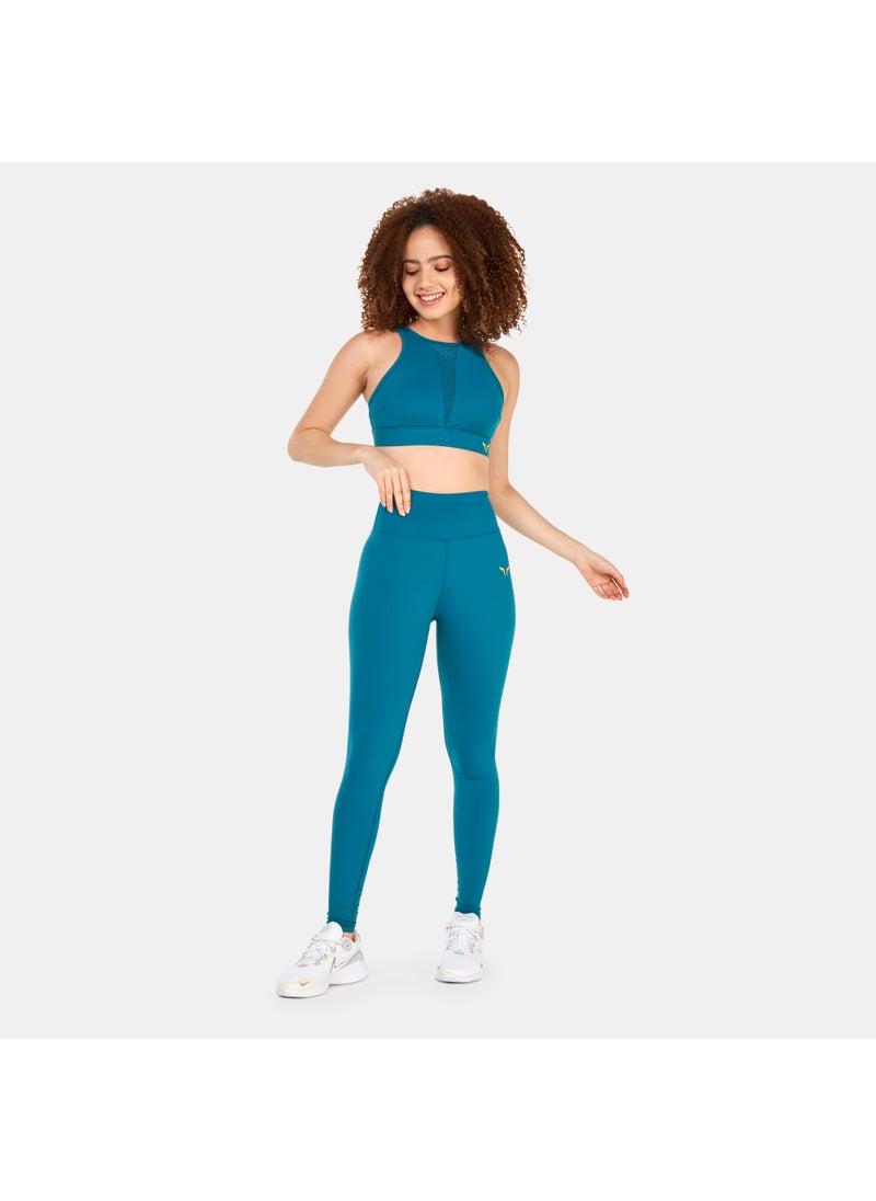 Women's High-Neck Perforated Sports Bra