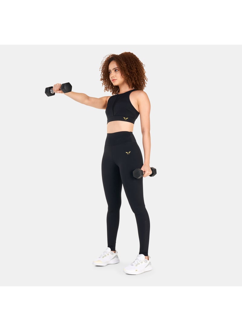 Women's High-Neck Perforated Sports Bra