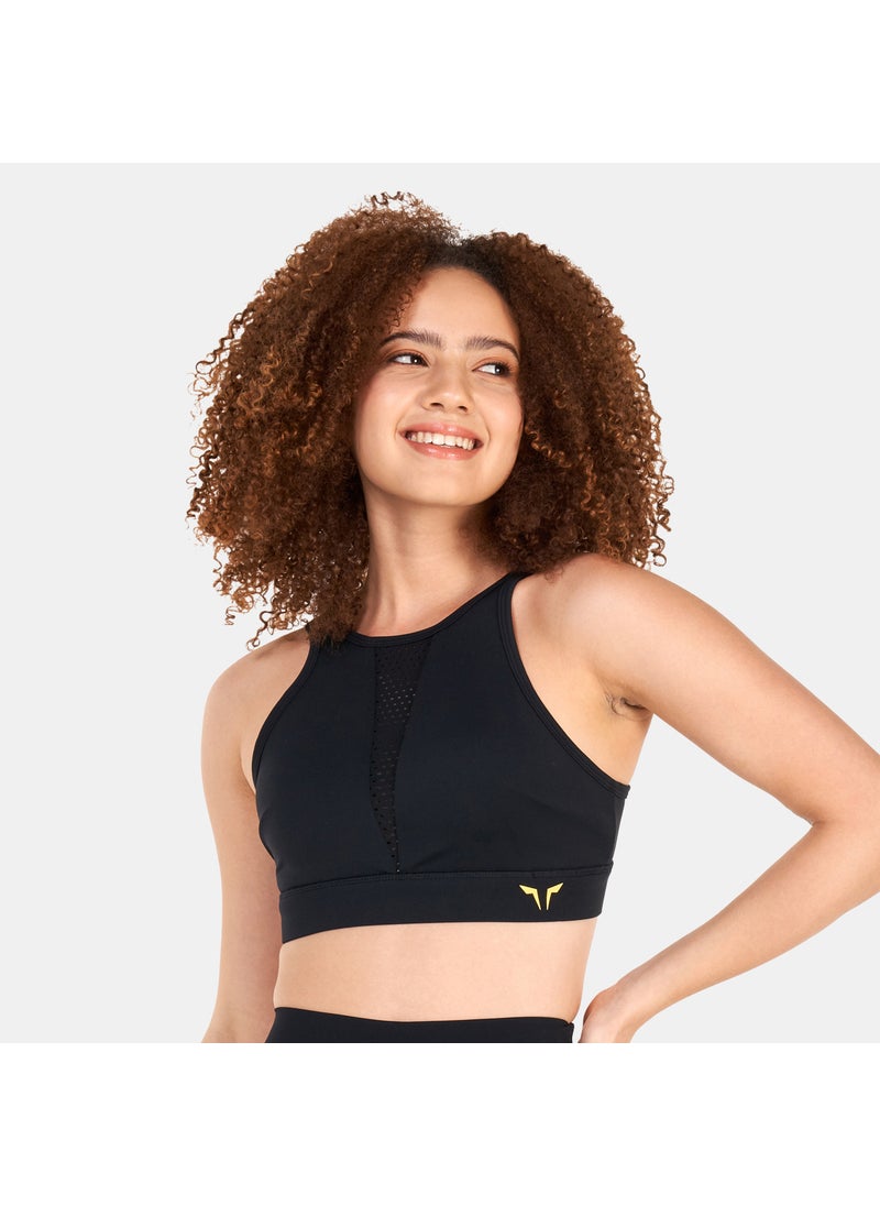 Women's High-Neck Perforated Sports Bra