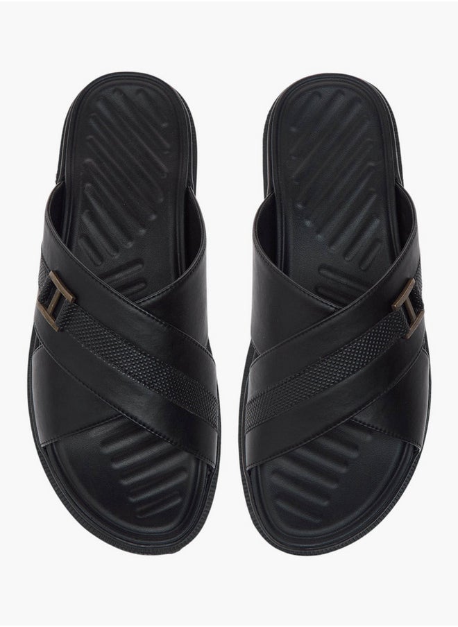 Cross Strap Slip-On Comfort Sandals