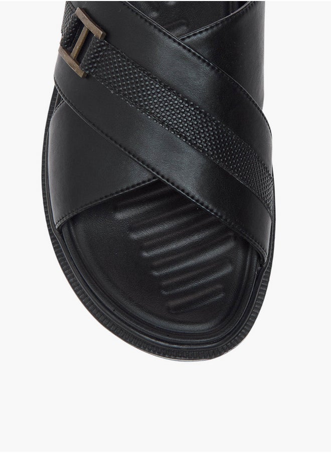Cross Strap Slip-On Comfort Sandals