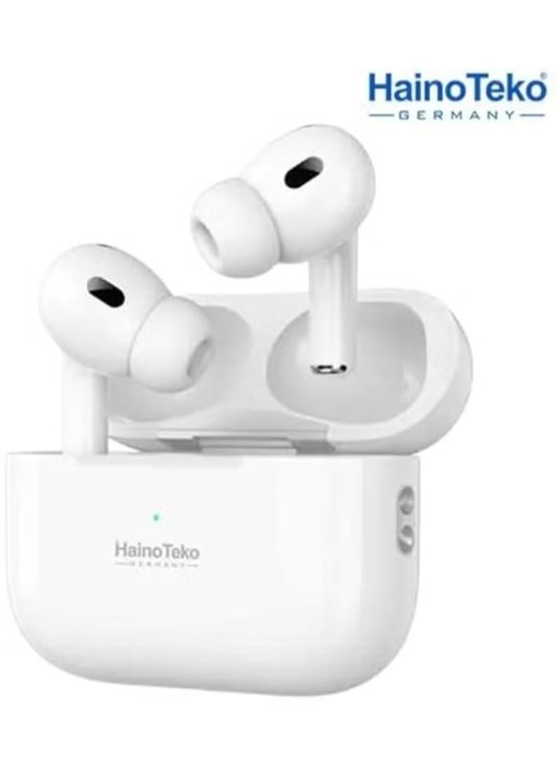 Air 5 Wireless In-Ear Bluetooth Earphones – High-Quality Sound, Comfortable Fit, Compatible with iPhone & Android – Sleek White Design, Long Battery Life