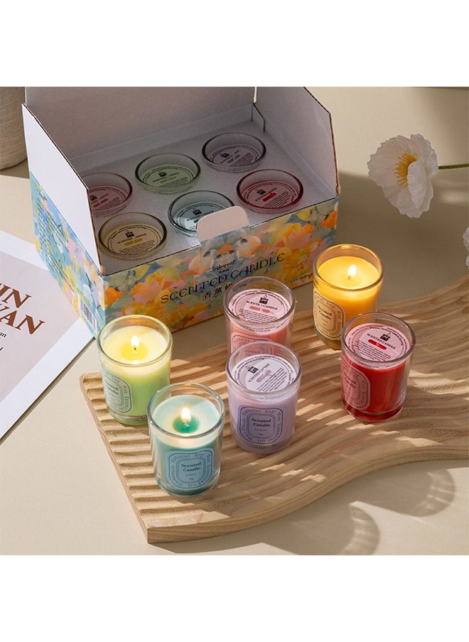 Scented Candles Gifts for Home, Candle Set 6 Pack 55g Soy Candles Bulk Gift, Birthday Gifts for Her Thank You Gifts, Gift Ideas for Housewarming Bridesmaid Proposal