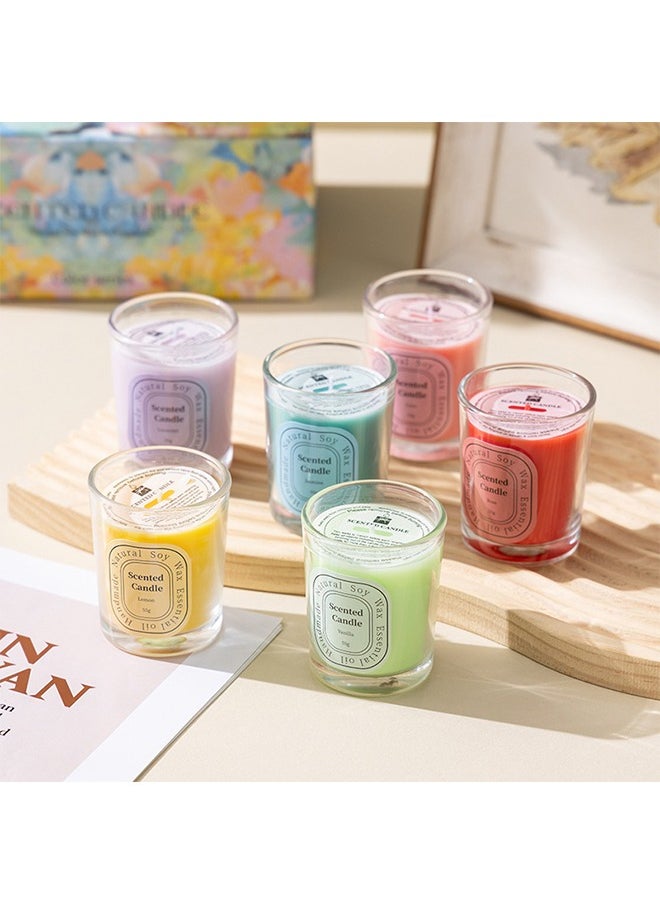 Scented Candles Gifts for Home, Candle Set 6 Pack 55g Soy Candles Bulk Gift, Birthday Gifts for Her Thank You Gifts, Gift Ideas for Housewarming Bridesmaid Proposal