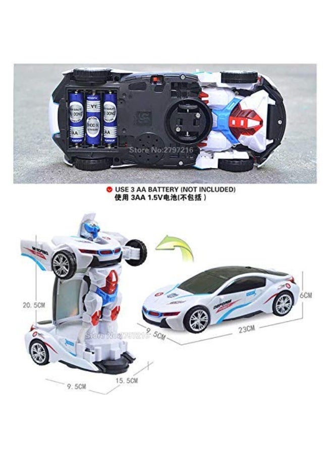 2-in-1 Deform Robot Car Toy for Kids – Automatic Transforming Car with Bump and Go Action