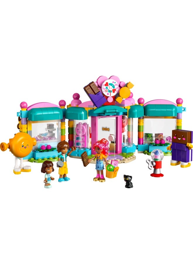 Friends Heartlake City Sweet Shop Set, Creative Learning Toy for Kids, with 2 Mini Dolls, a Micro Doll and a Pet Cat Figure, Birthday Gift for 6 Plus Year Old Girls 42649 (376 pieces)