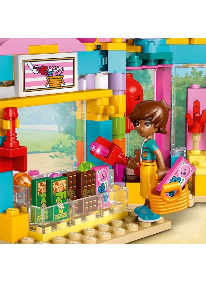 Friends Heartlake City Sweet Shop Set, Creative Learning Toy for Kids, with 2 Mini Dolls, a Micro Doll and a Pet Cat Figure, Birthday Gift for 6 Plus Year Old Girls 42649 (376 pieces)