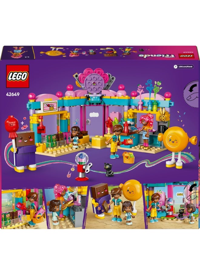 Friends Heartlake City Sweet Shop Set, Creative Learning Toy for Kids, with 2 Mini Dolls, a Micro Doll and a Pet Cat Figure, Birthday Gift for 6 Plus Year Old Girls 42649 (376 pieces)