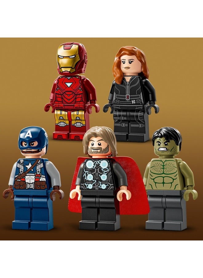Marvel: MARVEL Logo & Minifigures - Super-Hero Building Toy with 5 Characters incl. Iron Man, Thor, Black Widow & Hulk - Avengers Gift for 12+ Year Old Boys, Girls & Teens 76313 (931 pieces)