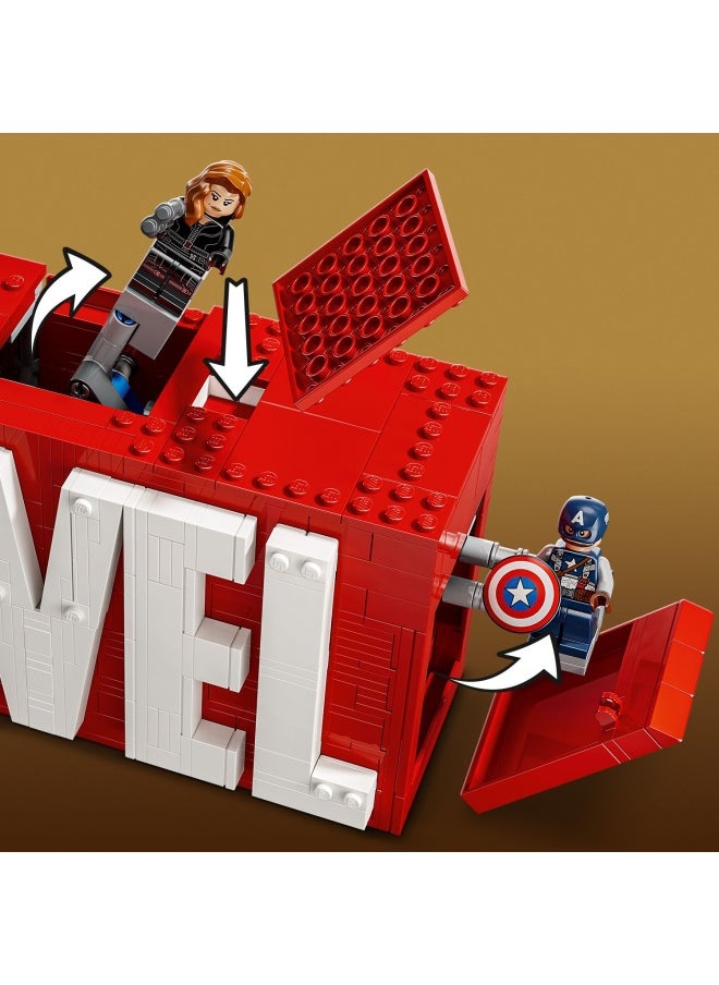 Marvel: MARVEL Logo & Minifigures - Super-Hero Building Toy with 5 Characters incl. Iron Man, Thor, Black Widow & Hulk - Avengers Gift for 12+ Year Old Boys, Girls & Teens 76313 (931 pieces)