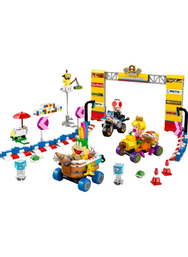 Super Mario: Mario Kart – Baby Peach & Grand Prix Building Toy Set, with 4 Nintendo Character Figures and 4 Vehicles Incl. Standard Bike, Gift for 8 Plus Year Old Boys, Girls and Gamers 72036 (823 pieces)