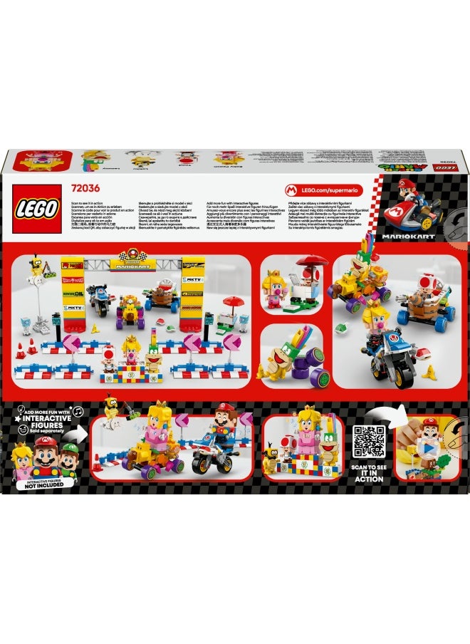 Super Mario: Mario Kart – Baby Peach & Grand Prix Building Toy Set, with 4 Nintendo Character Figures and 4 Vehicles Incl. Standard Bike, Gift for 8 Plus Year Old Boys, Girls and Gamers 72036 (823 pieces)