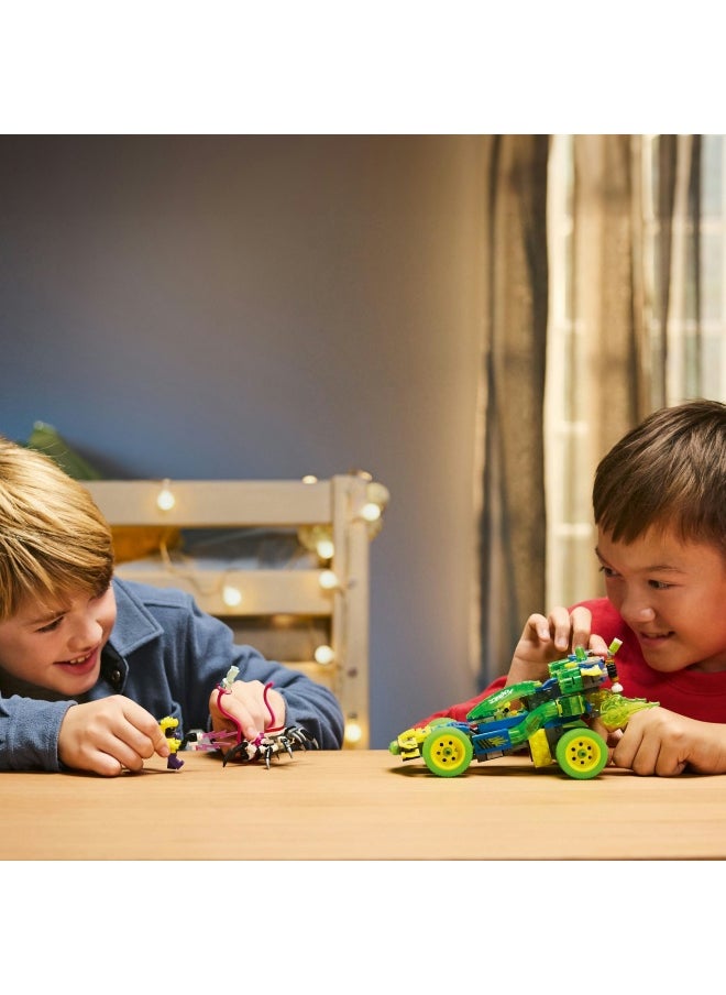 DREAMZzz 2in1 Mateo and the Z-Blob Action Race Car to Motorbike Toy, Vehicle Set for 8 Plus Year Old Boys & Girls, Includes z-Blob, a Spider Figure and 2 Minifigures 71491 (485 pieces)