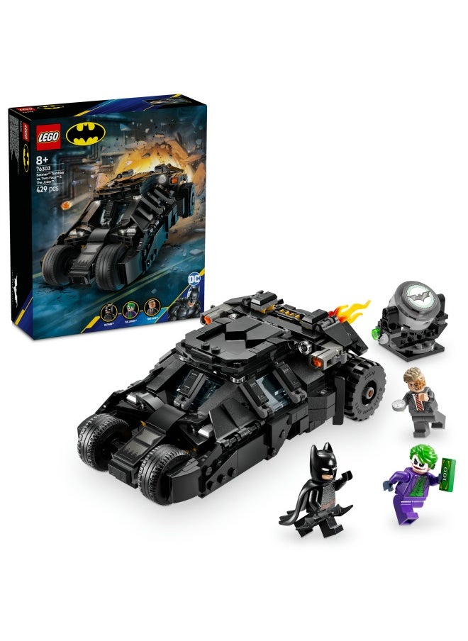 DC Batman: Batman Tumbler vs. Two-Face & The Joker - Batmobile Car Toy with 3 Minifigures - Super Hero Set - Gift for 8 Plus Year Old Boys, Girls and Dark Knight Fans 76303 (429 pieces)