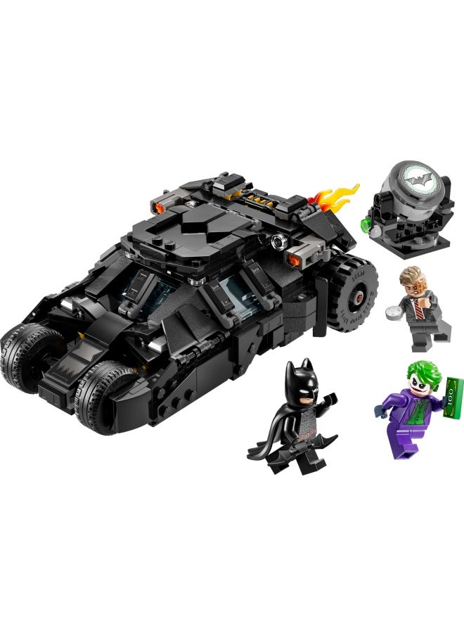 DC Batman: Batman Tumbler vs. Two-Face & The Joker - Batmobile Car Toy with 3 Minifigures - Super Hero Set - Gift for 8 Plus Year Old Boys, Girls and Dark Knight Fans 76303 (429 pieces)