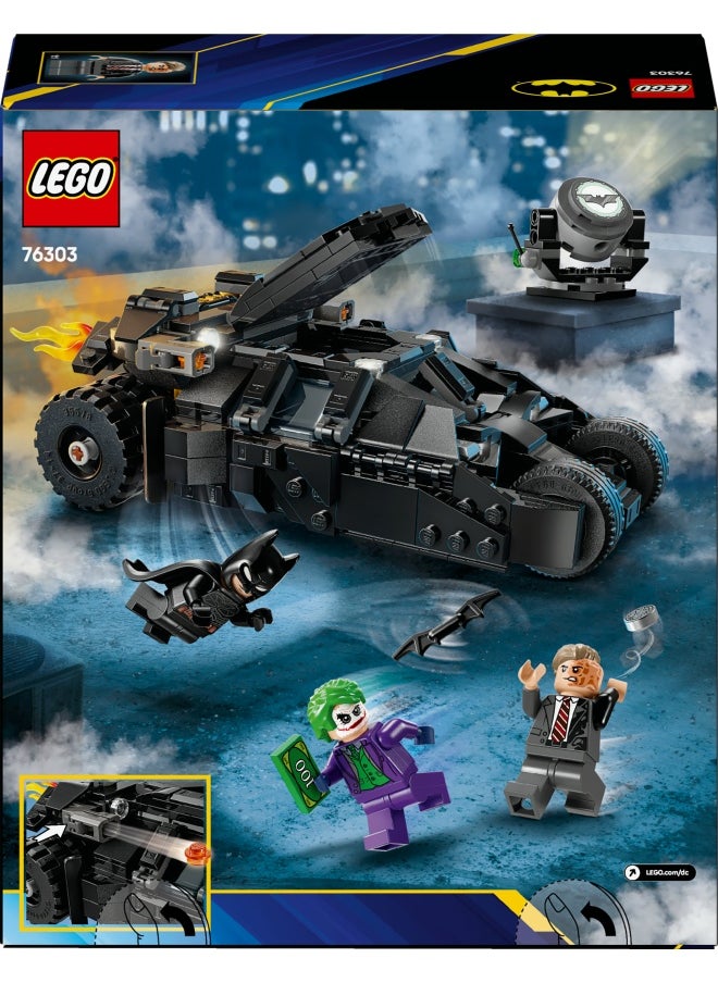 DC Batman: Batman Tumbler vs. Two-Face & The Joker - Batmobile Car Toy with 3 Minifigures - Super Hero Set - Gift for 8 Plus Year Old Boys, Girls and Dark Knight Fans 76303 (429 pieces)