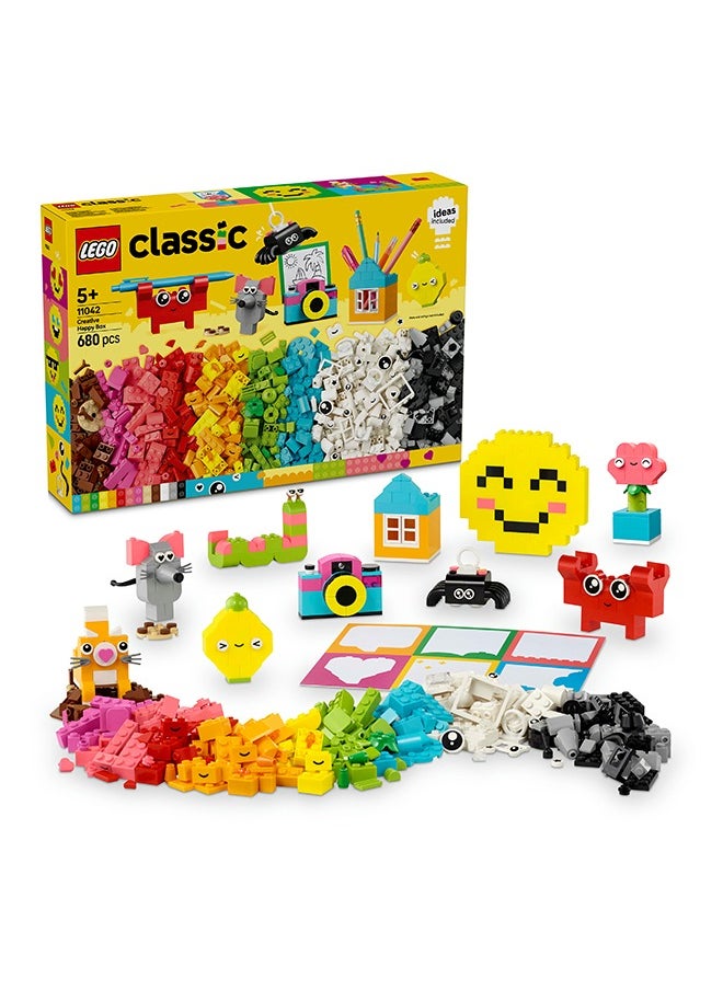 Classic Creative Happy Box, Assorted Colourful Bricks for Imaginative Play, Building Toys for 5 Plus Year Old, Girls and boys, Great for Kids Desk Accessories or Bedroom Decorations 11042 (680 pieces)