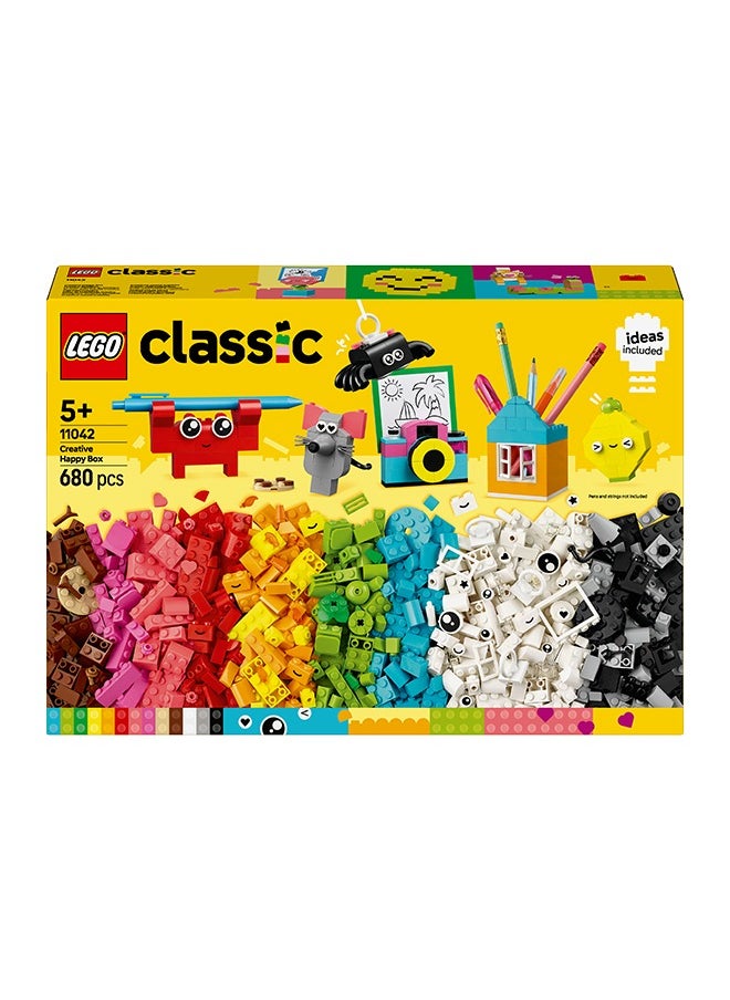 Classic Creative Happy Box, Assorted Colourful Bricks for Imaginative Play, Building Toys for 5 Plus Year Old, Girls and boys, Great for Kids Desk Accessories or Bedroom Decorations 11042 (680 pieces)