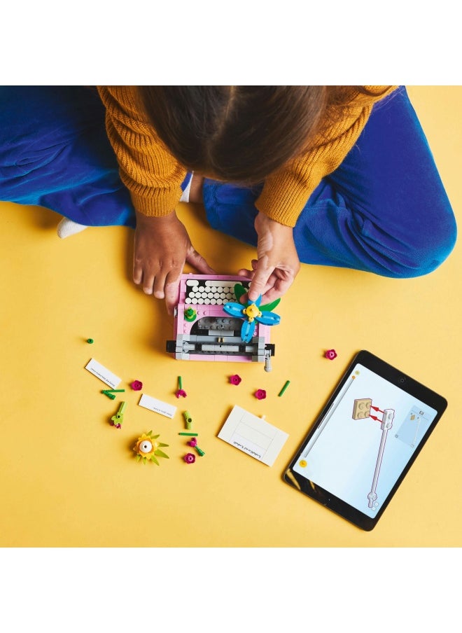 Creator 3in1 Typewriter with Flowers Toy - Transforms into a Keytar Model or a Flowerpot with Pen & Notebook - Building Set for 8+ Year Old Girls & Boys - Creative Birthday Gift - 31169 (363 pieces)