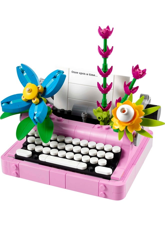 Creator 3in1 Typewriter with Flowers Toy - Transforms into a Keytar Model or a Flowerpot with Pen & Notebook - Building Set for 8+ Year Old Girls & Boys - Creative Birthday Gift - 31169 (363 pieces)