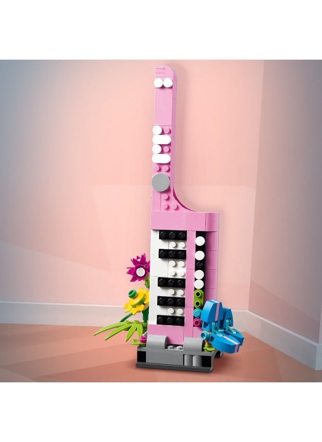 Creator 3in1 Typewriter with Flowers Toy - Transforms into a Keytar Model or a Flowerpot with Pen & Notebook - Building Set for 8+ Year Old Girls & Boys - Creative Birthday Gift - 31169 (363 pieces)