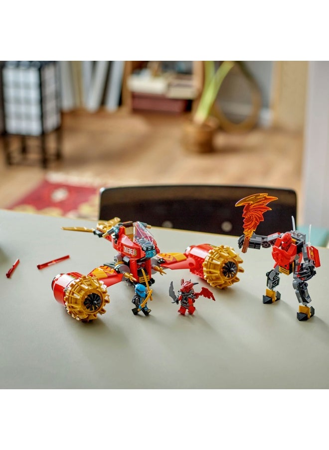 NINJAGO Kai’s Mech Storm Rider - Ninja Toy with a Flying Motorbike, Action Figure & 3 Minifigures - Birthday Gift Idea for 7 Plus Year Old Boys, Girls and Dragons Rising Fans 71830 (333 pieces)