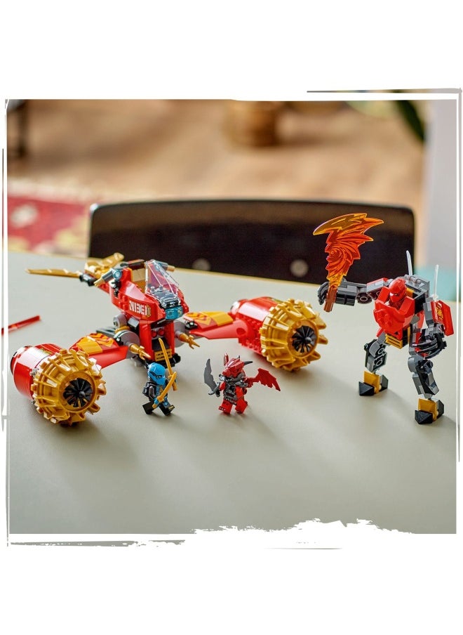 NINJAGO Kai’s Mech Storm Rider - Ninja Toy with a Flying Motorbike, Action Figure & 3 Minifigures - Birthday Gift Idea for 7 Plus Year Old Boys, Girls and Dragons Rising Fans 71830 (333 pieces)