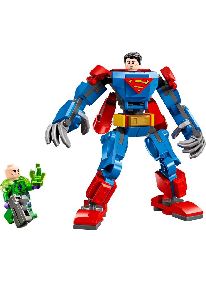 DC Superman Mech vs. Lex Luthor, Super Heroes Toy with 2 Minifigures, a Stud Shooter & Kryptonite - Buildable Figure Set - Gift 6 Plus Year Old Boys & Girls 76302 (120 pieces)