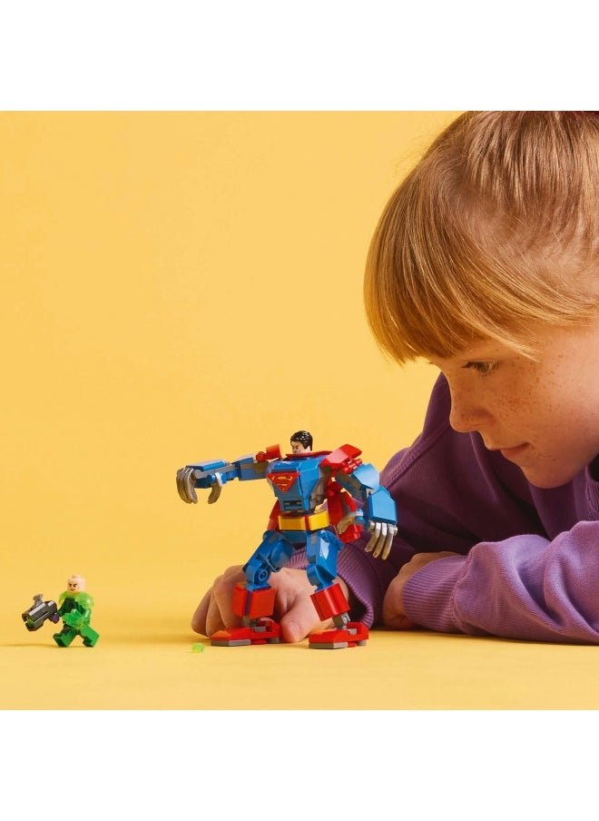 DC Superman Mech vs. Lex Luthor, Super Heroes Toy with 2 Minifigures, a Stud Shooter & Kryptonite - Buildable Figure Set - Gift 6 Plus Year Old Boys & Girls 76302 (120 pieces)