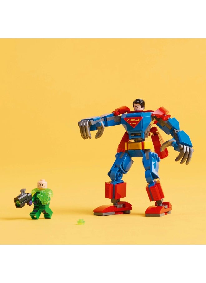 DC Superman Mech vs. Lex Luthor, Super Heroes Toy with 2 Minifigures, a Stud Shooter & Kryptonite - Buildable Figure Set - Gift 6 Plus Year Old Boys & Girls 76302 (120 pieces)
