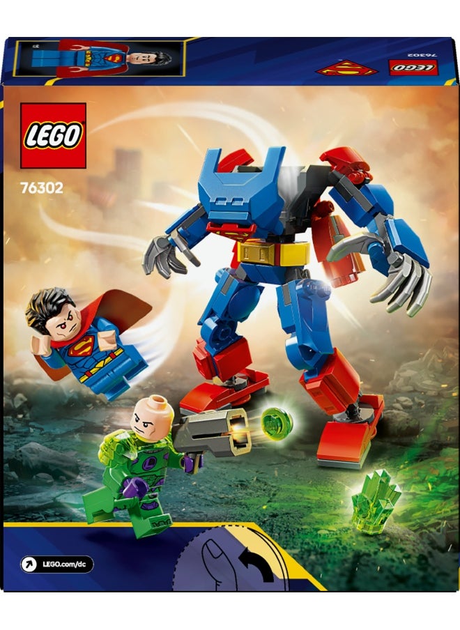 DC Superman Mech vs. Lex Luthor, Super Heroes Toy with 2 Minifigures, a Stud Shooter & Kryptonite - Buildable Figure Set - Gift 6 Plus Year Old Boys & Girls 76302 (120 pieces)