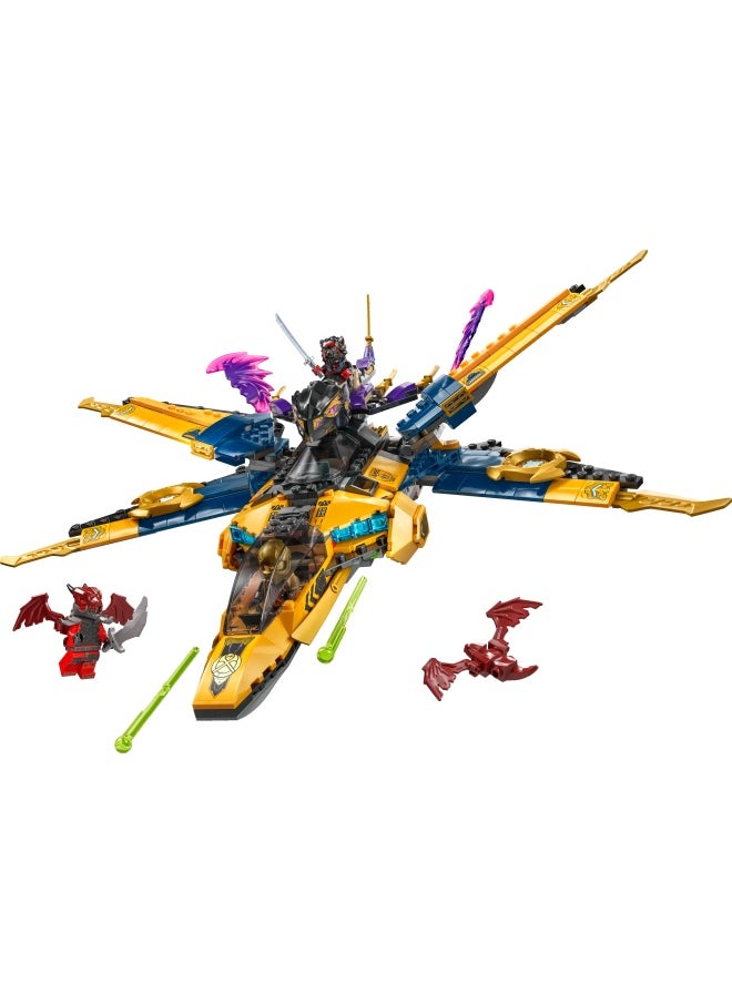 NINJAGO Ras and Arin’s Super Storm Jet Toy with a Dragon Drone, Shooters, Blades & Engines - Incl. 3 Minifigures for Ninja Role Play - Building Set for 8+ Year Old Boys & Girls - 71833 (510 pieces)