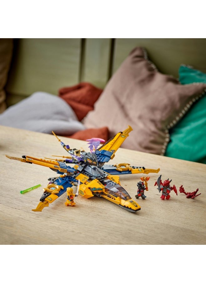 NINJAGO Ras and Arin’s Super Storm Jet Toy with a Dragon Drone, Shooters, Blades & Engines - Incl. 3 Minifigures for Ninja Role Play - Building Set for 8+ Year Old Boys & Girls - 71833 (510 pieces)