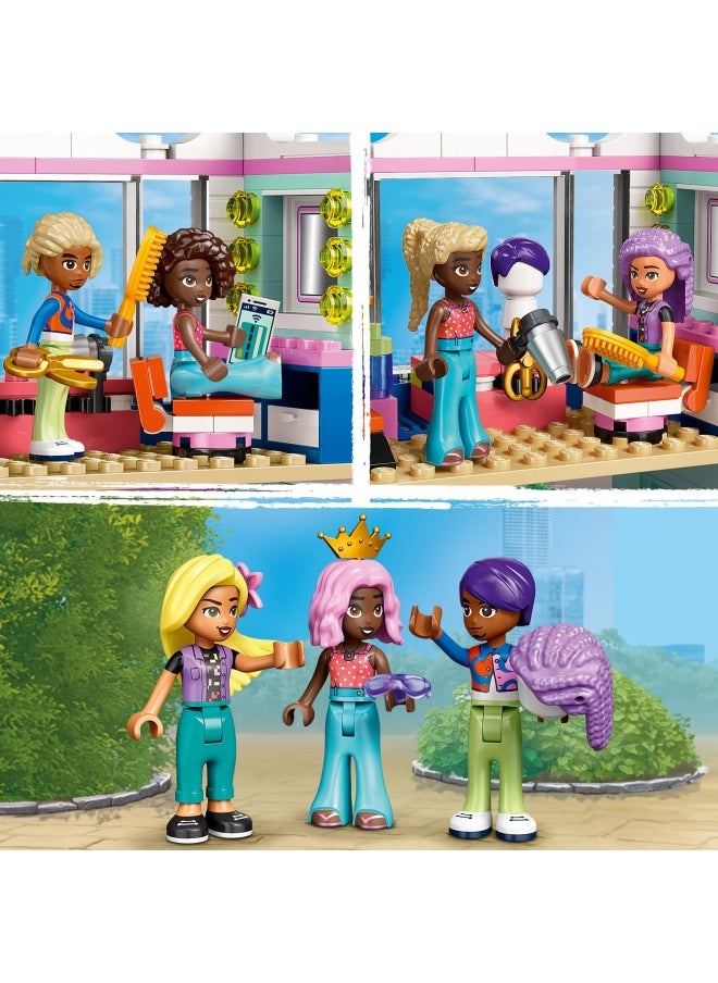 Friends Hair Salon and Accessories Shop Toy, Hairdresser Role-Play Set for 7 Plus Year Old Girls, with 3 Mini Doll Characters for Pretend Play, Birthday Gift Idea 42662 (347 pieces)