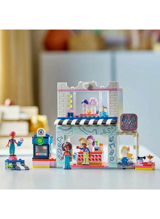 Friends Hair Salon and Accessories Shop Toy, Hairdresser Role-Play Set for 7 Plus Year Old Girls, with 3 Mini Doll Characters for Pretend Play, Birthday Gift Idea 42662 (347 pieces)