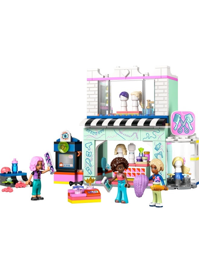 Friends Hair Salon and Accessories Shop Toy, Hairdresser Role-Play Set for 7 Plus Year Old Girls, with 3 Mini Doll Characters for Pretend Play, Birthday Gift Idea 42662 (347 pieces)