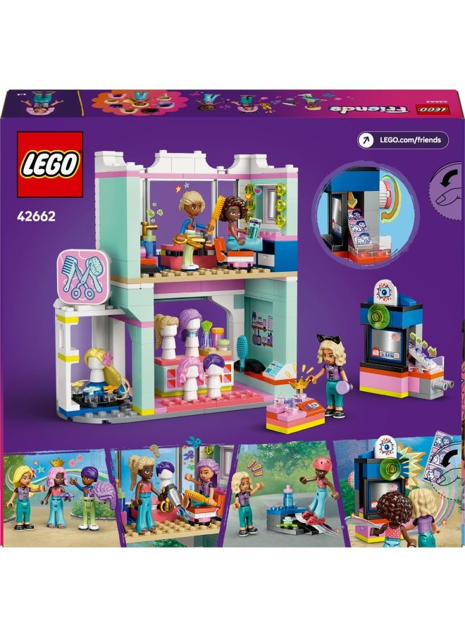 Friends Hair Salon and Accessories Shop Toy, Hairdresser Role-Play Set for 7 Plus Year Old Girls, with 3 Mini Doll Characters for Pretend Play, Birthday Gift Idea 42662 (347 pieces)