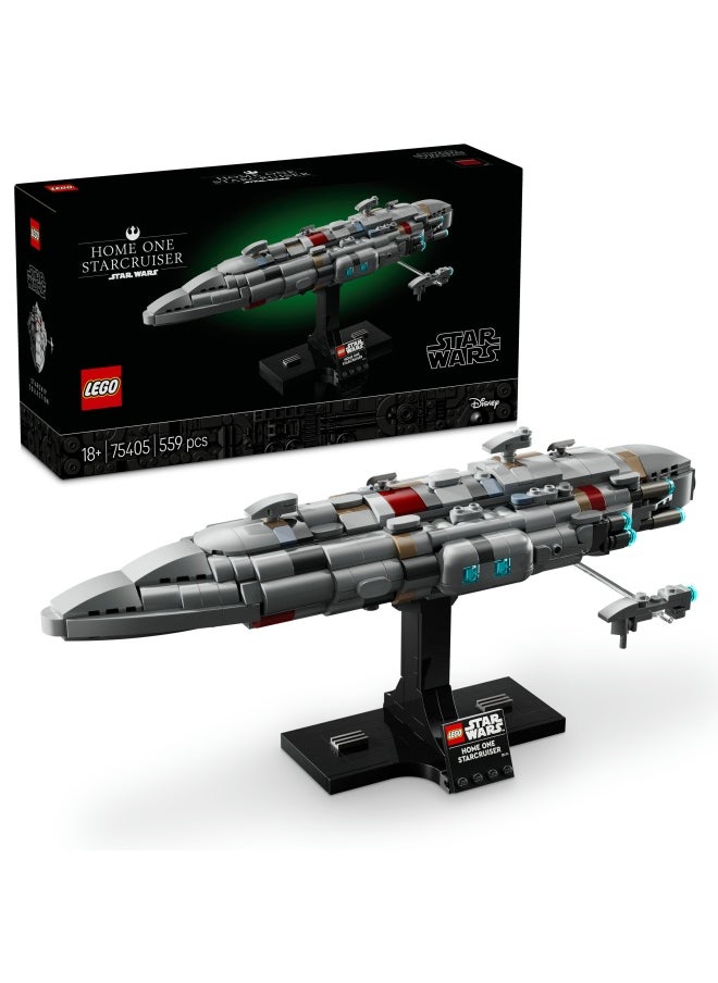 Star Wars 75405 Home One Starcruiser Building Set for Adults, Collectible Build-and-Display Starship Model with a Stand, Birthday Gift Idea for Men, Women and Teenage Fans of Return of The Jedi (559 pieces)