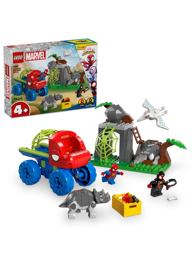 Marvel Team Spidey Dino Crawler Rescue Truck, Buildable Super Hero Vehicle Toy and Dinosaur Set, Gift for 4 Plus Year Old Boys, Girls and Fans of the Spidey and His Amazing Friends Show 11199 (136 pieces)